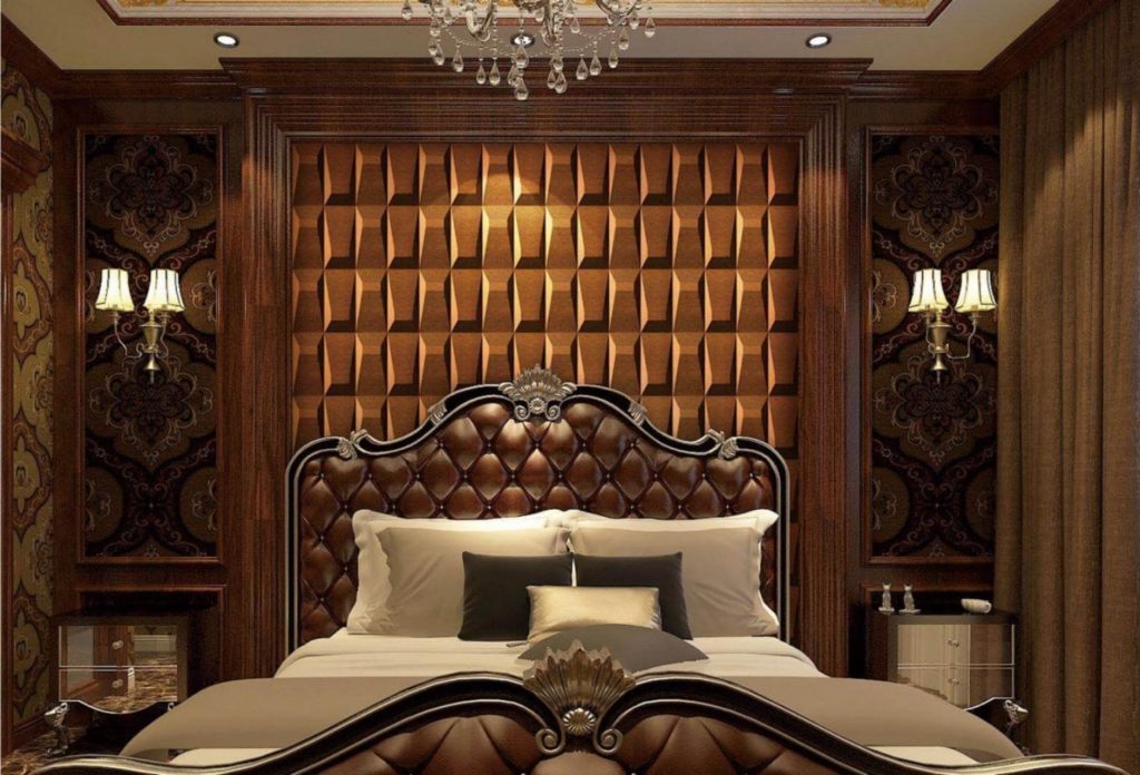 3d wall panels in a bedroom feature wall