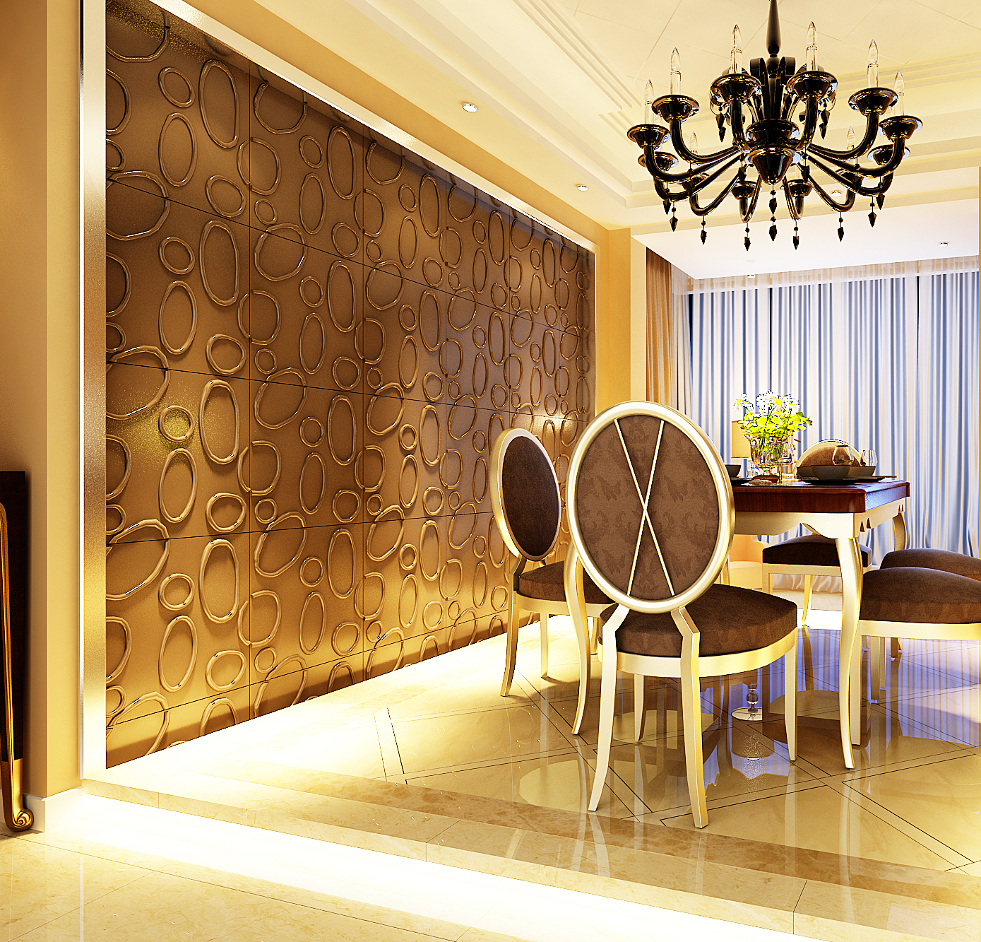 3D panel for dining wall
