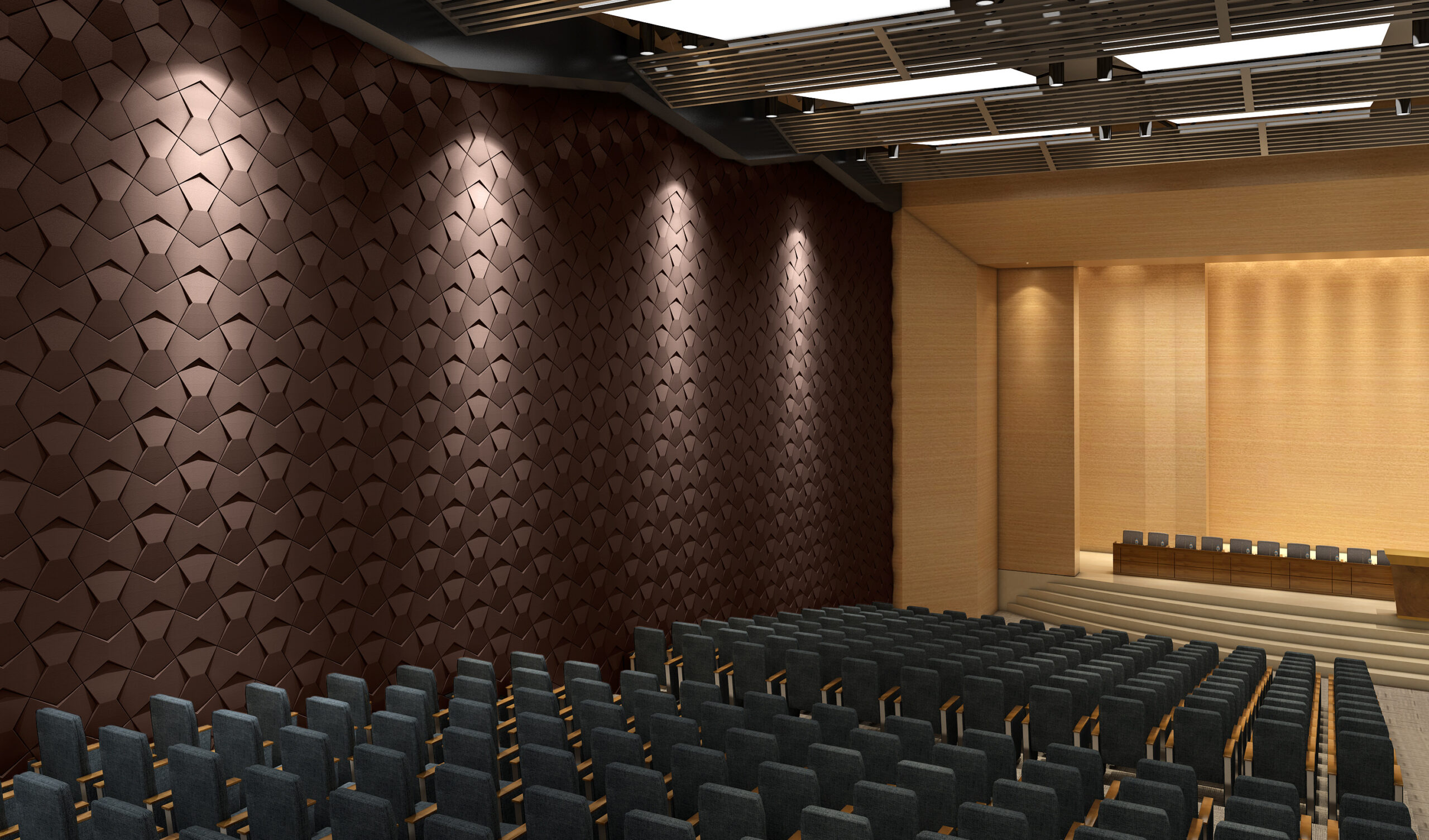 Acoustic Faux-Leather Panels for Theatre Cinema